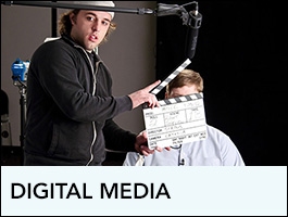 digital video program showing a person getting ready to video someone