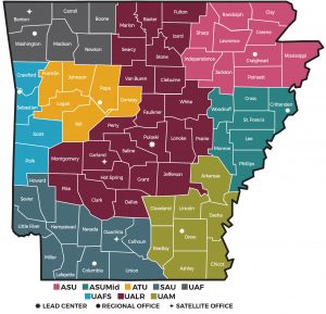 Arkansas Small Business and Technology Development Center Territory Map